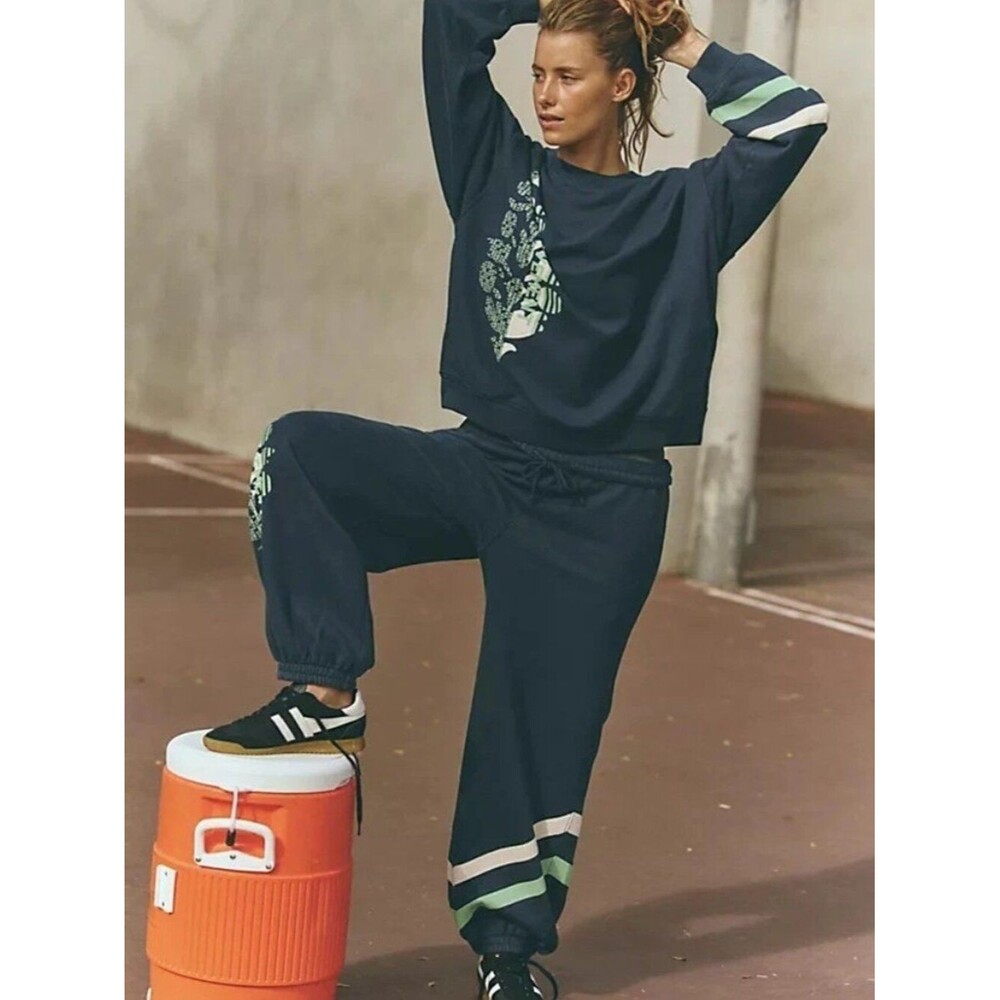 Free People FP Movement All Star Logo Pants Graphic Slouchy Mid-rise S 290472